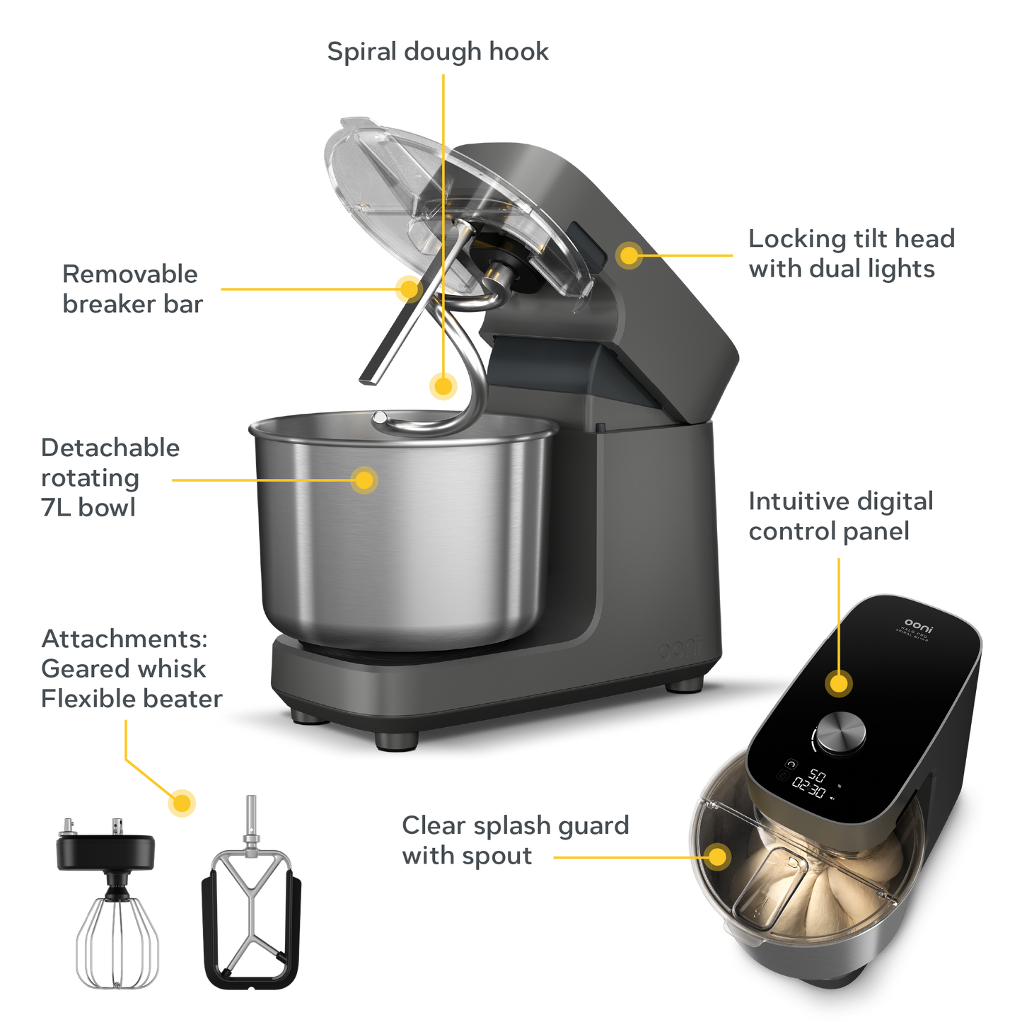 Ooni Halo Pro Spiral Dough Mixer - Only on The Break Room